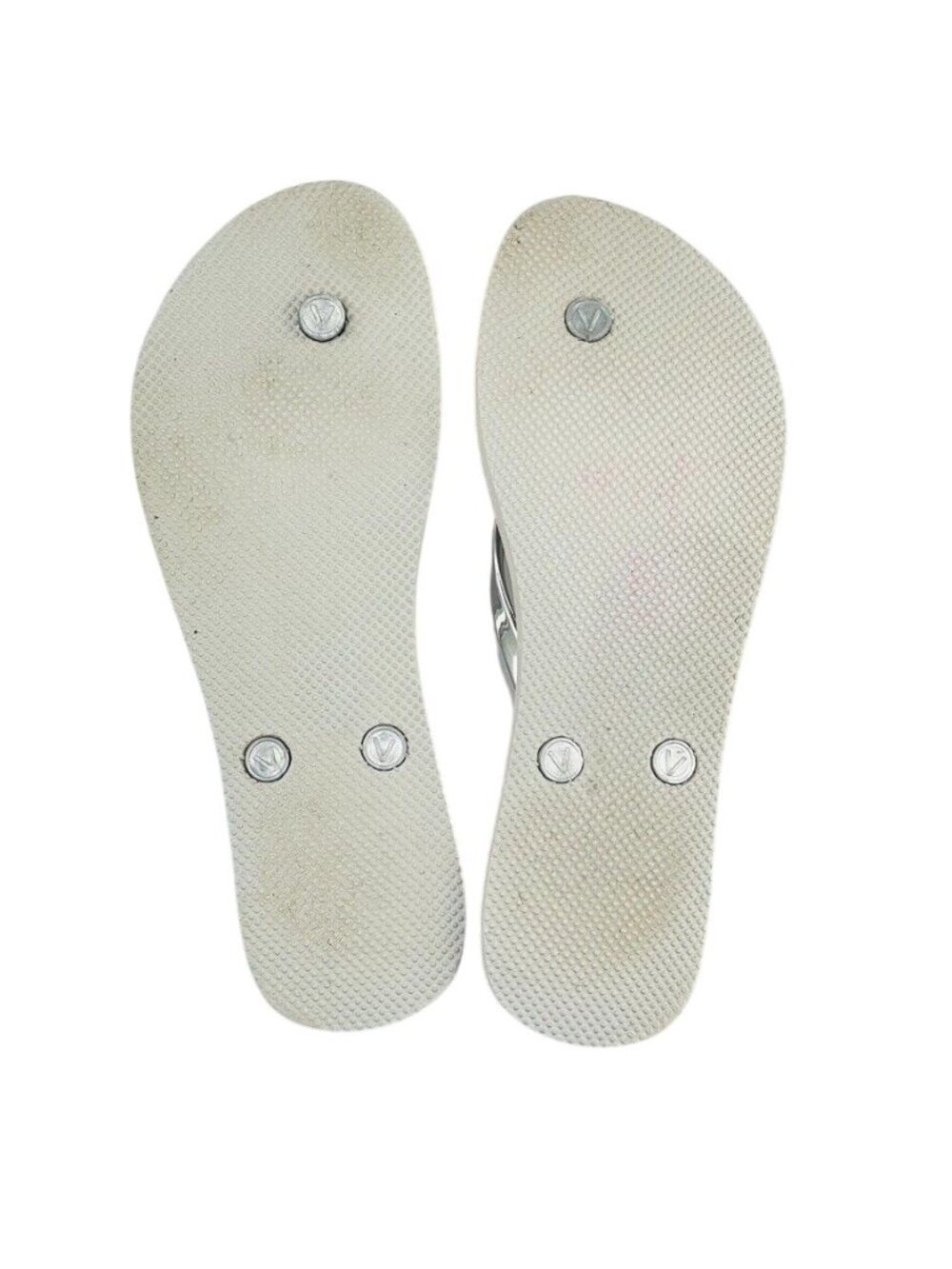 Jack Rogers Silver & Gray Flip-Flops With Pink Logo Womens Beach Sandals Size 9 - Picture 5 of 11